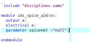 Example of cds_spice_a2d moule definition