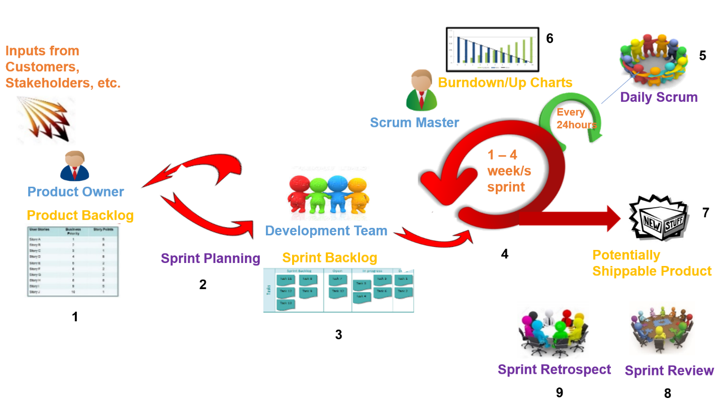 Fig 2: The Agile - Scrum Framework