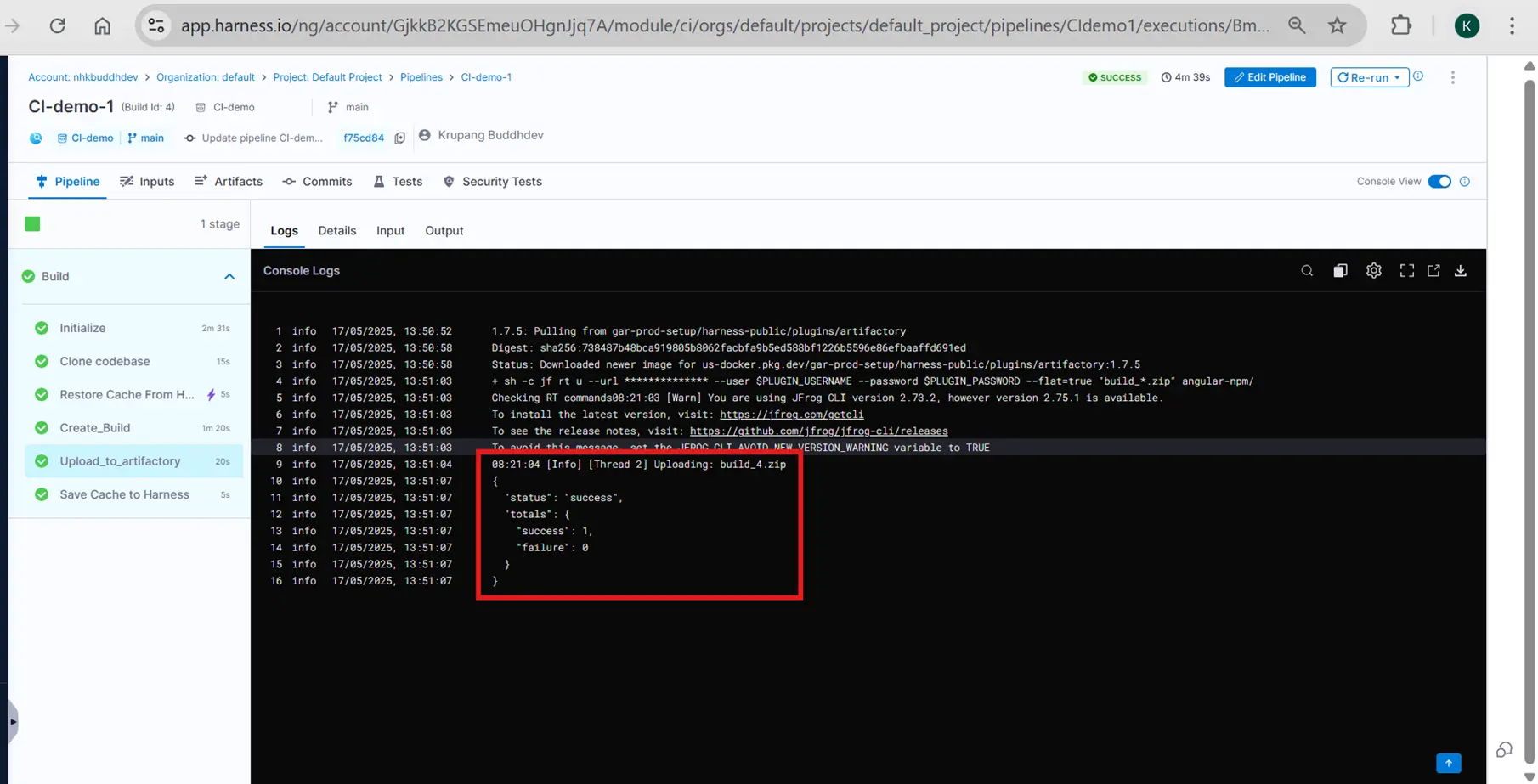 Fig 20 – Pipeline execution completed successfully_3