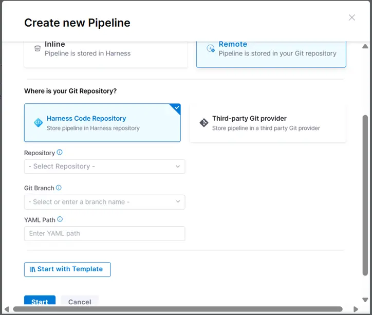 Fig 4 – Pipeline with Remote option