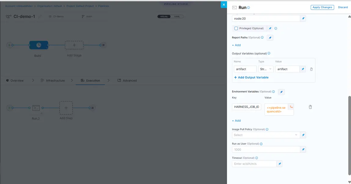 Fig 9 – Configuring the Run Step_1
