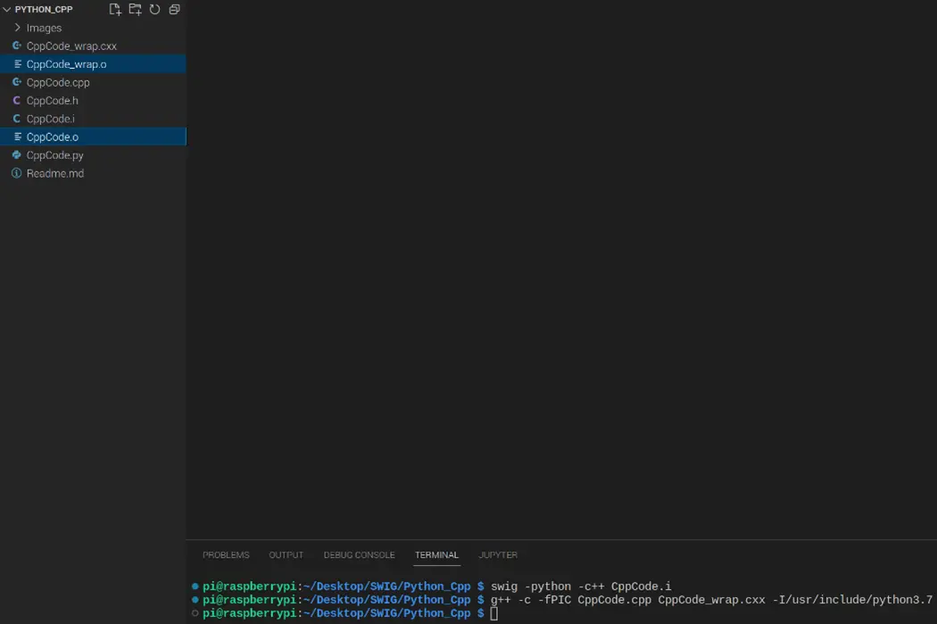 Compile the wrapper and c++ code