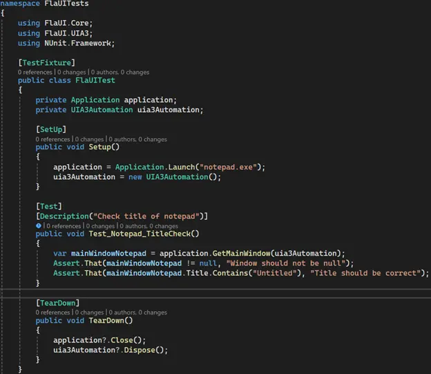 Sample Test Case with NUnit and C#