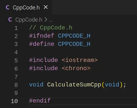 The CppCode.cpp file