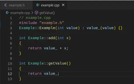 The example.cpp file