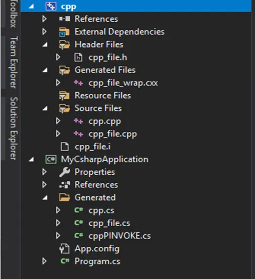 Use the C++ code in C# project