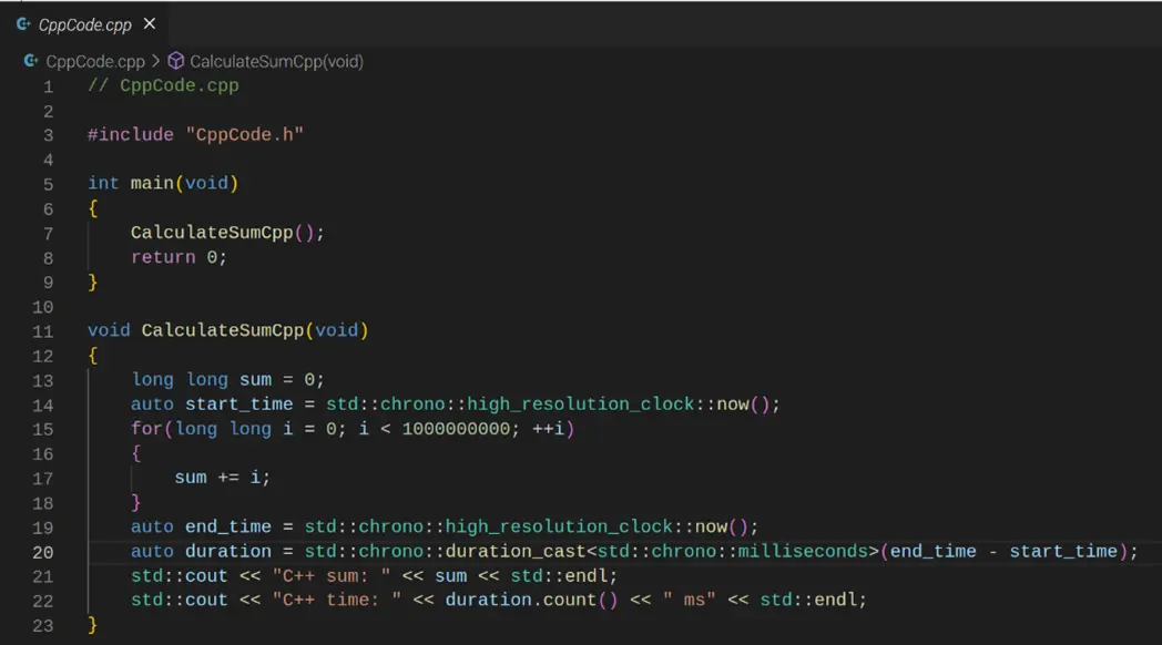 Write c++ code