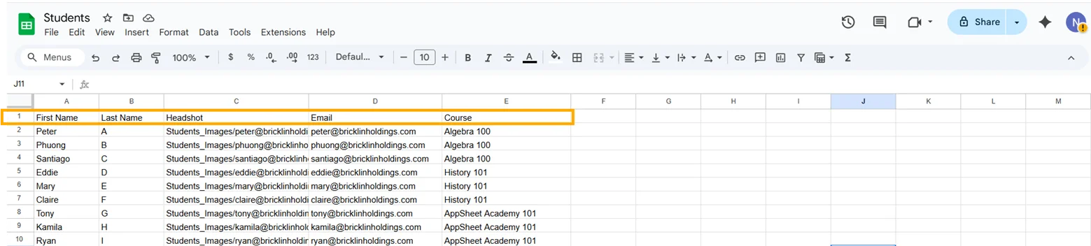 Create An App using AppSheet