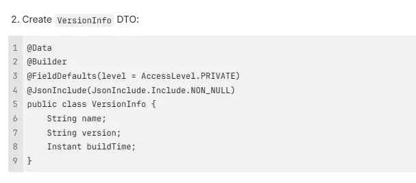 Version Endpoint in Spring Boot Version Endpoint in Spring Boot