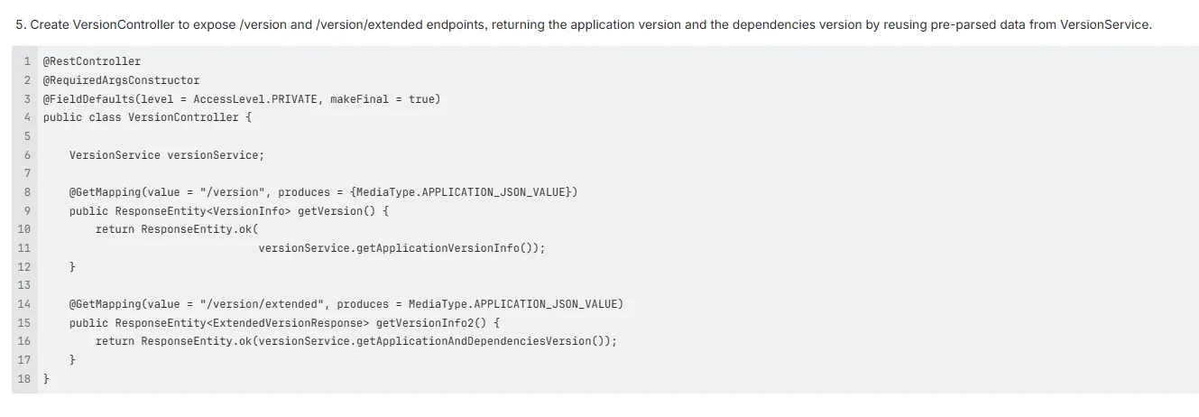Version Endpoint in Spring Boot