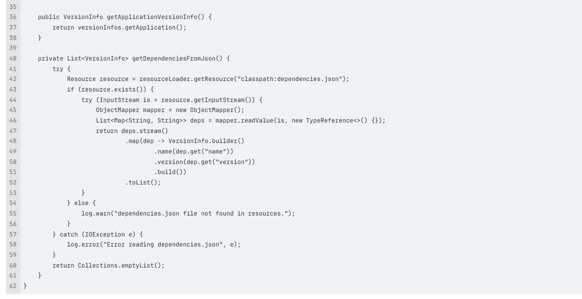 Version Endpoint in Spring Boot Custom Gradle Logic to Generate Dependency JSON The Process7