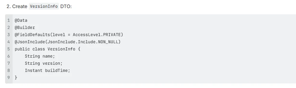 Version Endpoint in Spring Boot