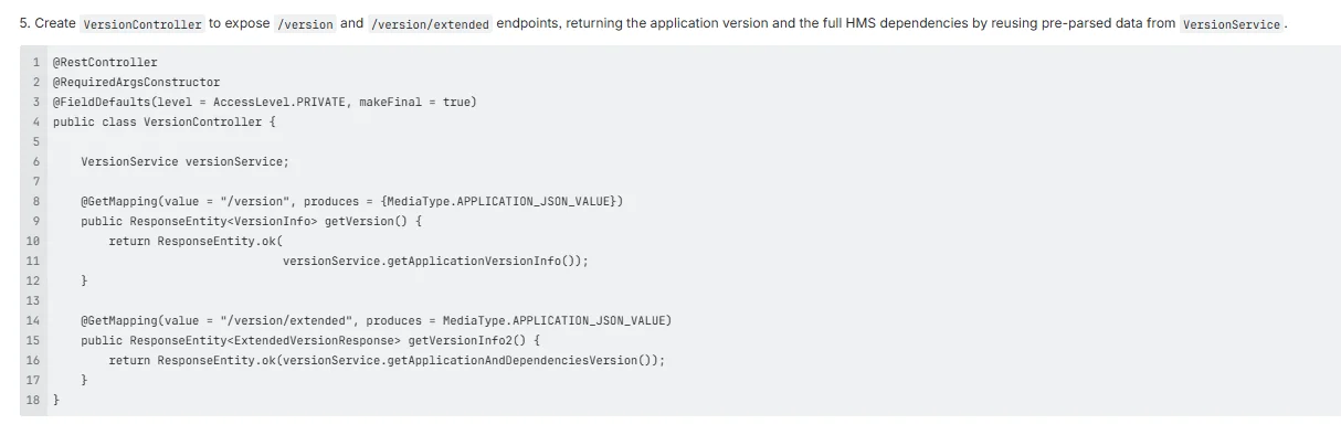 Version Endpoint in Spring Boot