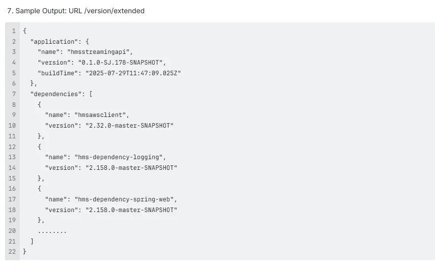 Version Endpoint in Spring Boot Version Endpoint in Spring Boot