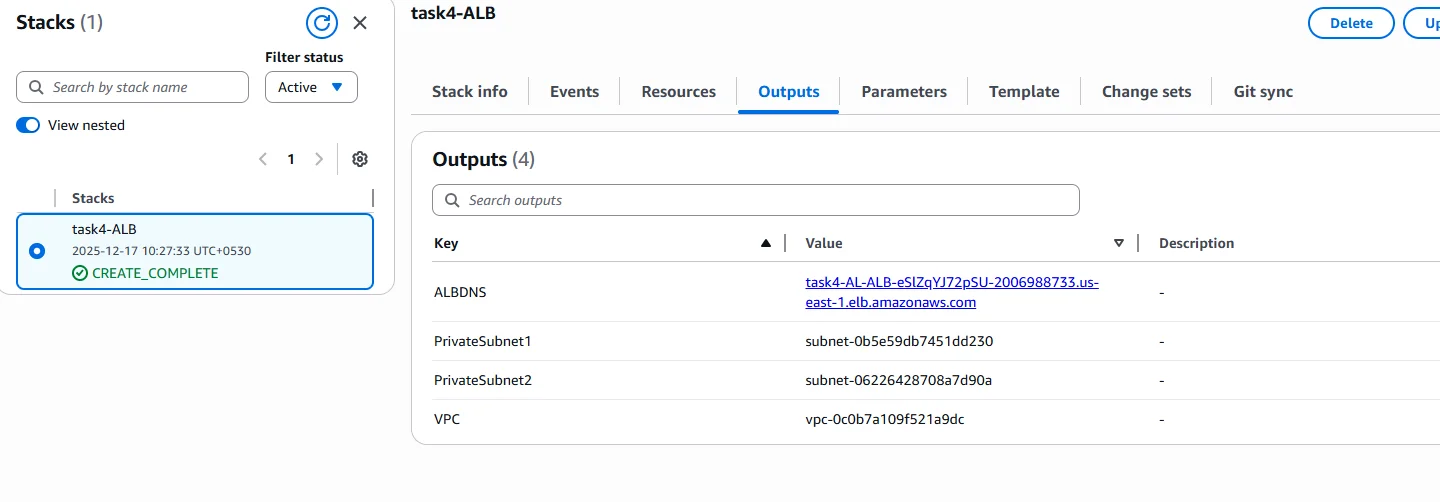 EKS-like Kubernetes platform Network and ALB stack successfully created using CloudFormation