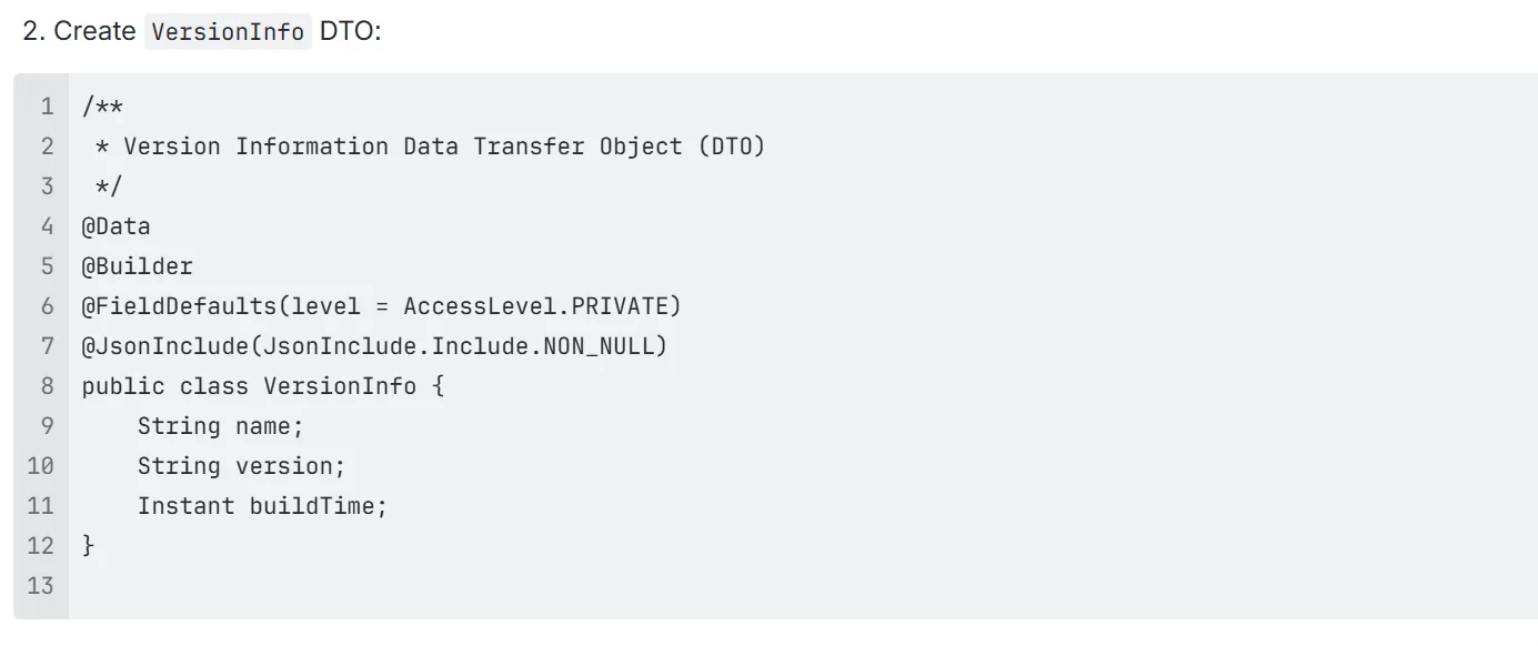Version Endpoint in Spring Boot