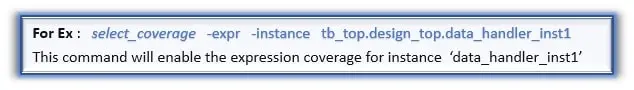 Figure 1 The above snapshot shows an example of select_coverage command