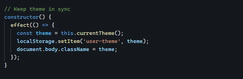 Use effect() for synchronization